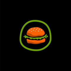 Burger logo in circle