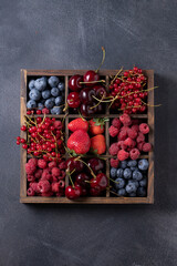 Berries in a box on the table