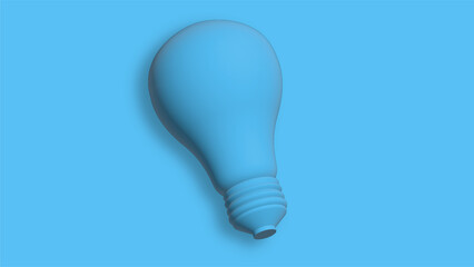 Lamp bulb, monochrome, blue, 3D
