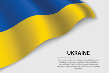 Wave flag of Ukraine on white background. Banner or ribbon vecto