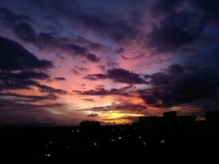 Dim light sunset scene