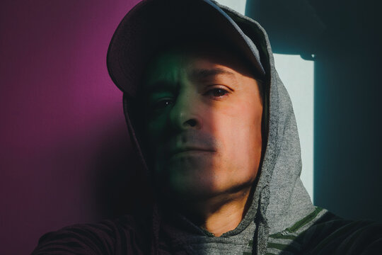 adult man in the shadows portrait