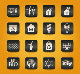 alternative energy icon set