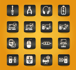 computer repair icon set