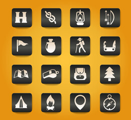 day of scouts icon set