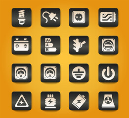 Electricity simply icons