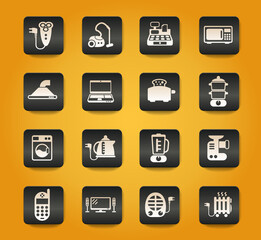 electronics supermarket icon set
