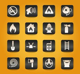 fire brigade icon set