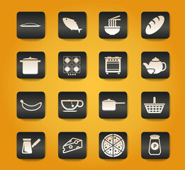 Food and kitchen simply icons