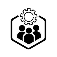 Teamwork development like execute icon. flat linear style trend modern abstract logotype graphic art design isolated on white background. concept of skill or professional opportunity or research