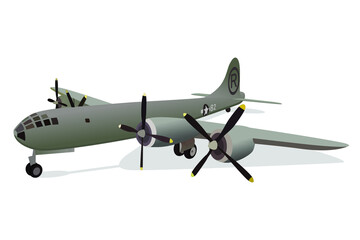 Enola gay plane isolated on the white background. Vector illustration