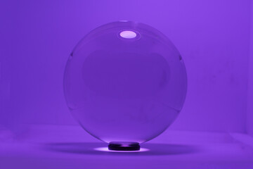 glass with blue ball