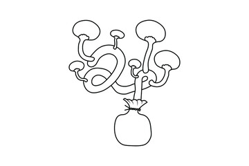 mushroom outline vector, mushroom line art drawing