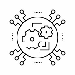 technology system line icon vector illustration
