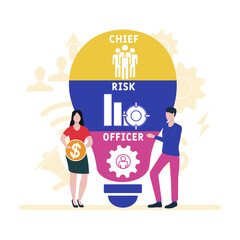 CRO - Chief Risk Officer acronym. business concept background.  vector illustration concept with keywords and icons. lettering illustration with icons for web banner, flyer, landing 