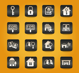 real estate icon set