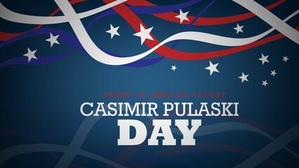 Casimir Pulaski Day. Template for background, banner, poster design vector illustration. 