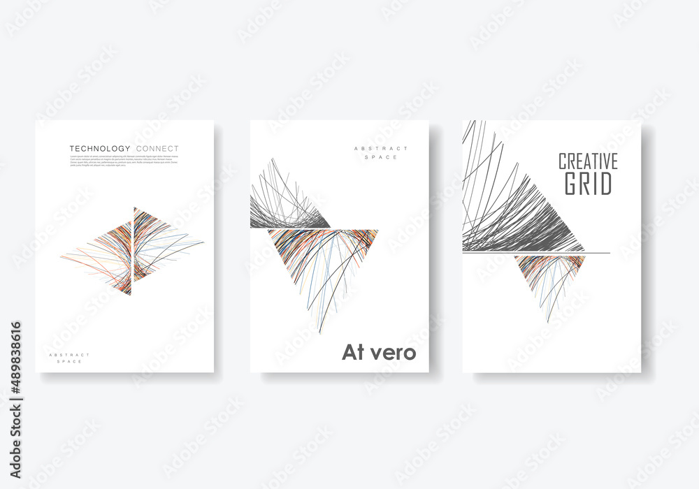 Aufkleber Abstract geometric concept. Modern background with lines triangles. Cover triangle texture composition