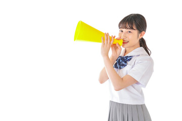 応援をする学生