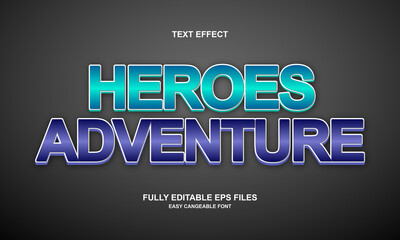 heroes adventure editable text effect