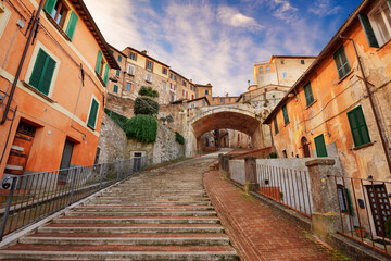 Fototapeta na wymiar Perugia, Italy on Aqueduct zstreet