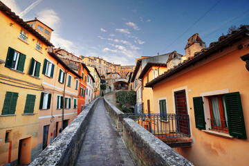 Fototapeta na wymiar Perugia, Italy on the medieval Aqueduct Street