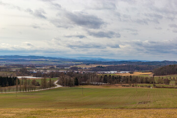Czech countryside landscape. Early spring or late autumn.