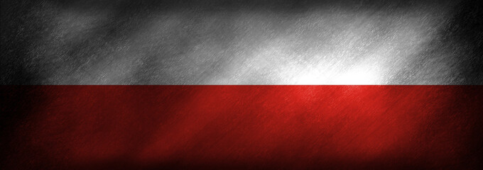 The national colors of Poland on a blackboard background