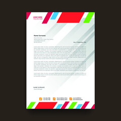 Simple abstract business letterhead cover page design template