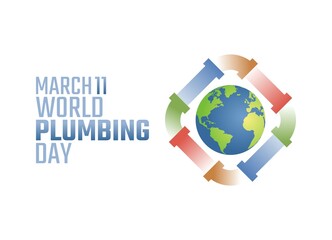 vector graphic of world plumbing day good for world plumbing day celebration. flat design. flyer design.flat illustration.