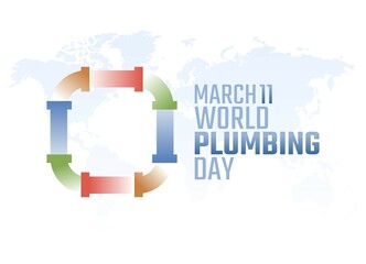 vector graphic of world plumbing day good for world plumbing day celebration. flat design. flyer design.flat illustration.