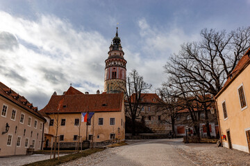 Fototapeta na wymiar Cesky Krumlov cityscape with castle and old town, Czechia