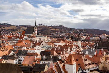 Fototapeta na wymiar Cesky Krumlov cityscape with castle and old town, Czechia
