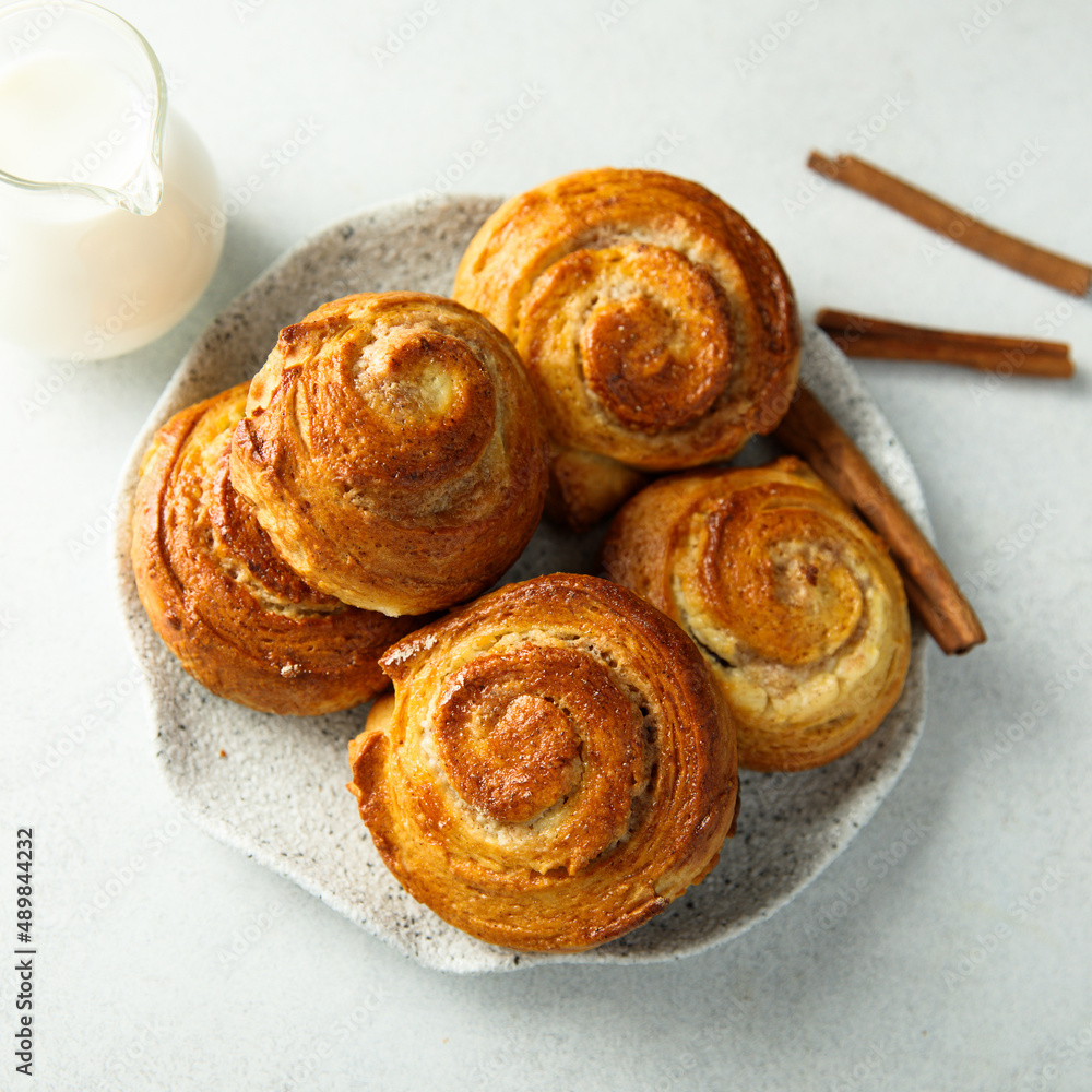 Canvas Prints homemade cinnamon rolls on a plate