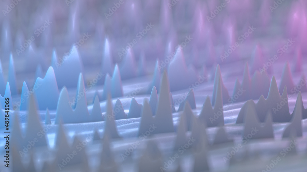 Poster technological background with sound waves 3d render