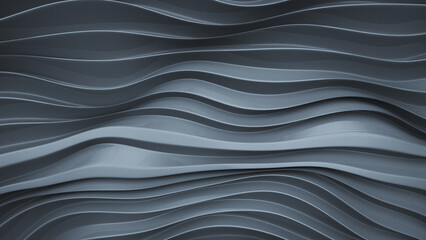 Dark gray background with smooth lines 3D render