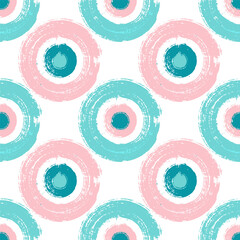 Painted round shapes seamless pattern graphic design. - obrazy, fototapety, plakaty