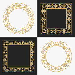 Set circular decorative ornament.