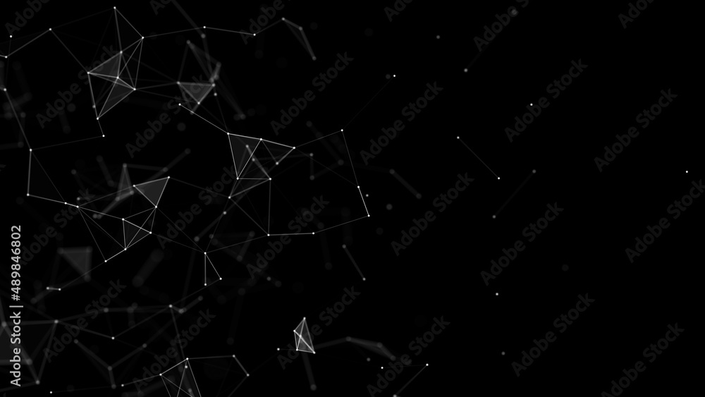 Poster abstract geometric background with connecting points and lines. abstract black digital background. n