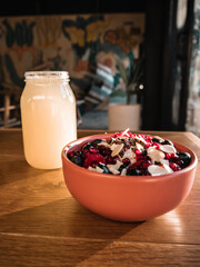 smoothie bowl raw vegan side view