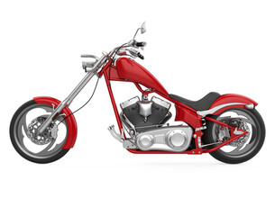 Red Motorcycle isolated on white background