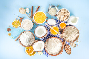 Gluten free flour baking background