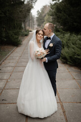 Naklejka premium Wedding day, bride and groom