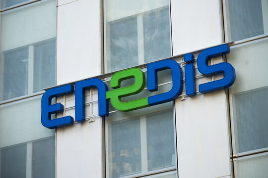 view on the Enedis signboard