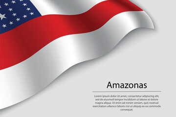 Wave flag of Amazonas is a state of Brazi