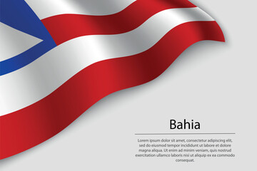 Wave flag of Bahia is a state of Brazi - obrazy, fototapety, plakaty