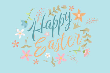 Happy easter background in flat design
