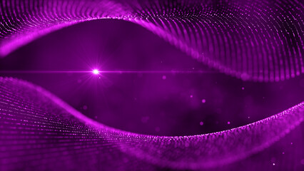 Abstract Eye Purple Digital Space Blurry Focus Twisted Dotted Lines On Top And Bottom With Cloudy Hazy Sparkle Dust And Light Flare Background