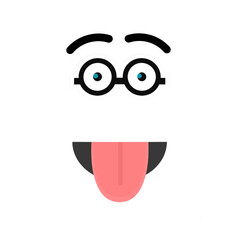 A smiley face of a person on a white background, isolated