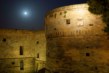 Taranto, Apulia, Italy: the castle by night